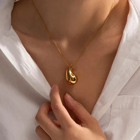BowLift | Women's Elegant Gold Teardrop Earrings | Sleek Polished Design