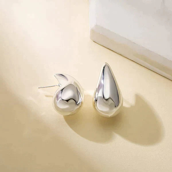 BowLift | Women's Elegant Gold Teardrop Earrings | Sleek Polished Design