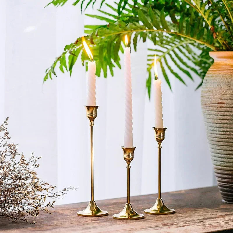 BowLift | Candle Holders Gold Metal Set for Table Decor
