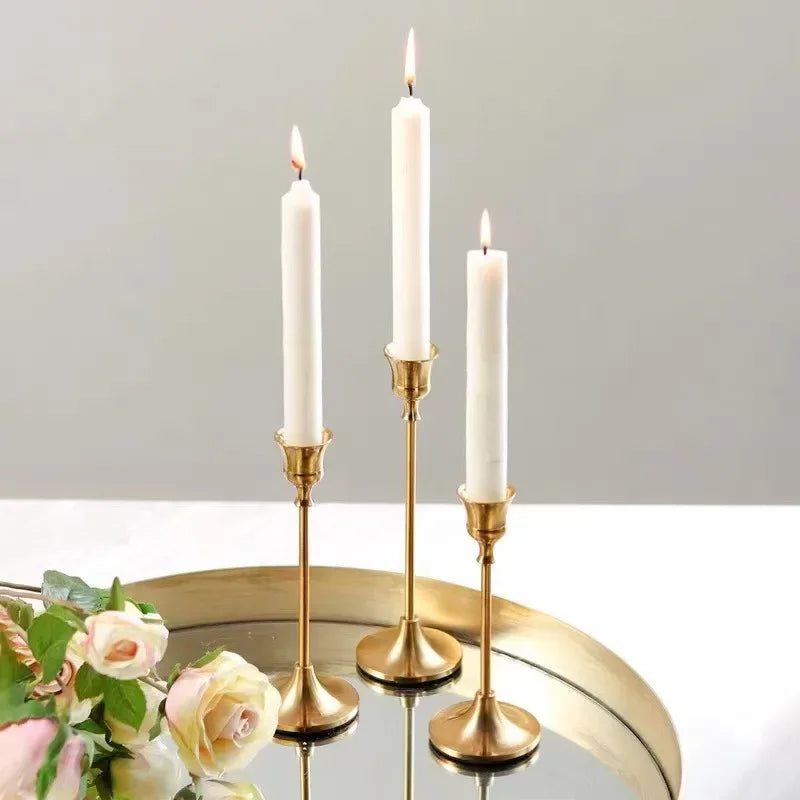 BowLift | Candle Holders Gold Metal Set for Table Decor