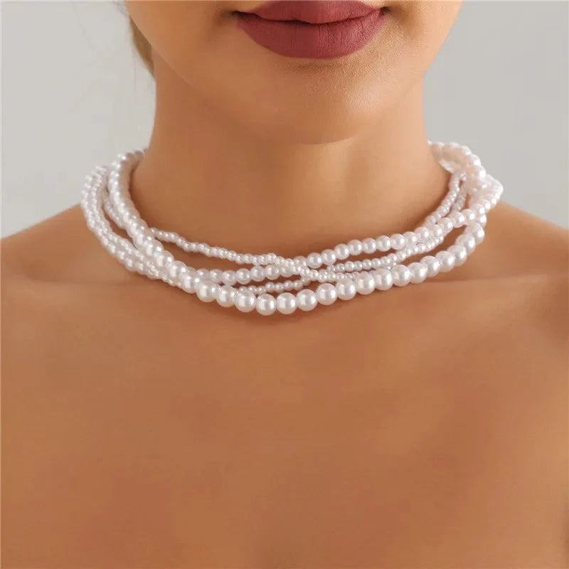 BowLift | Elegant Pearl Embrace Layered Choker Necklace