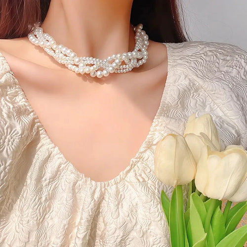 BowLift | Elegant Pearl Embrace Layered Choker Necklace