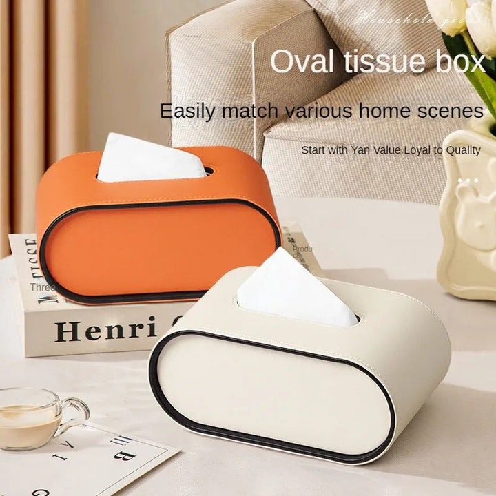 BowLift | Tissue Box Cover PU Leather Modern Holder