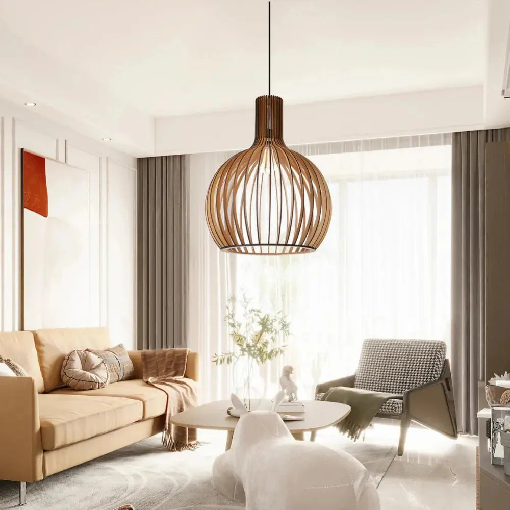BowLift | Natura Orb Bamboo Pendant Lamp – Handmade Hanging Lamp