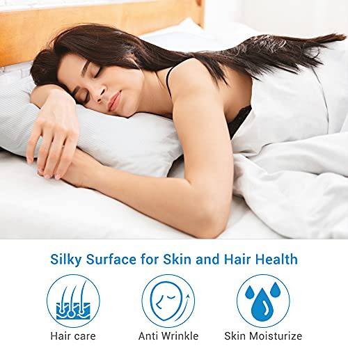 2-Pack Cooling Pillowcases – Premium Silky White Stripes,  Technology, Q-Max 0.3 | Bowlift