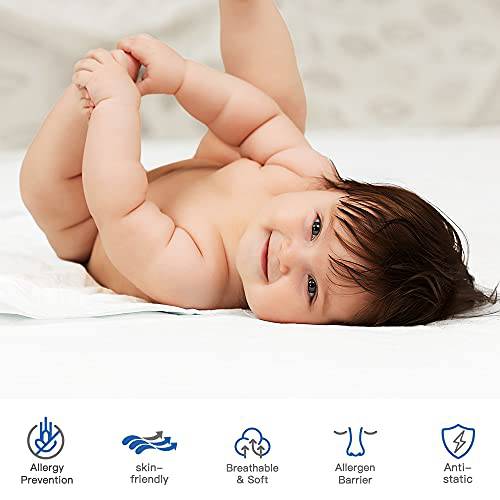 Q-Max 0.43  Cooling Bed Protector Waterproof Mattress Protector Queen Cover White- Fit Up to 18" | Bowlift