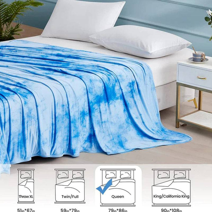 Tie-Dye Cooling Blanket – Q-Max > 0.5, Double-Sided & Stylish Color Blue | Bowlift