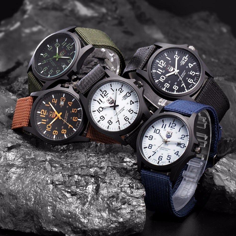 BowLift | Military Style Robust Watch with Illuminated Dial, Waterproof, Stopwatch and Date Display