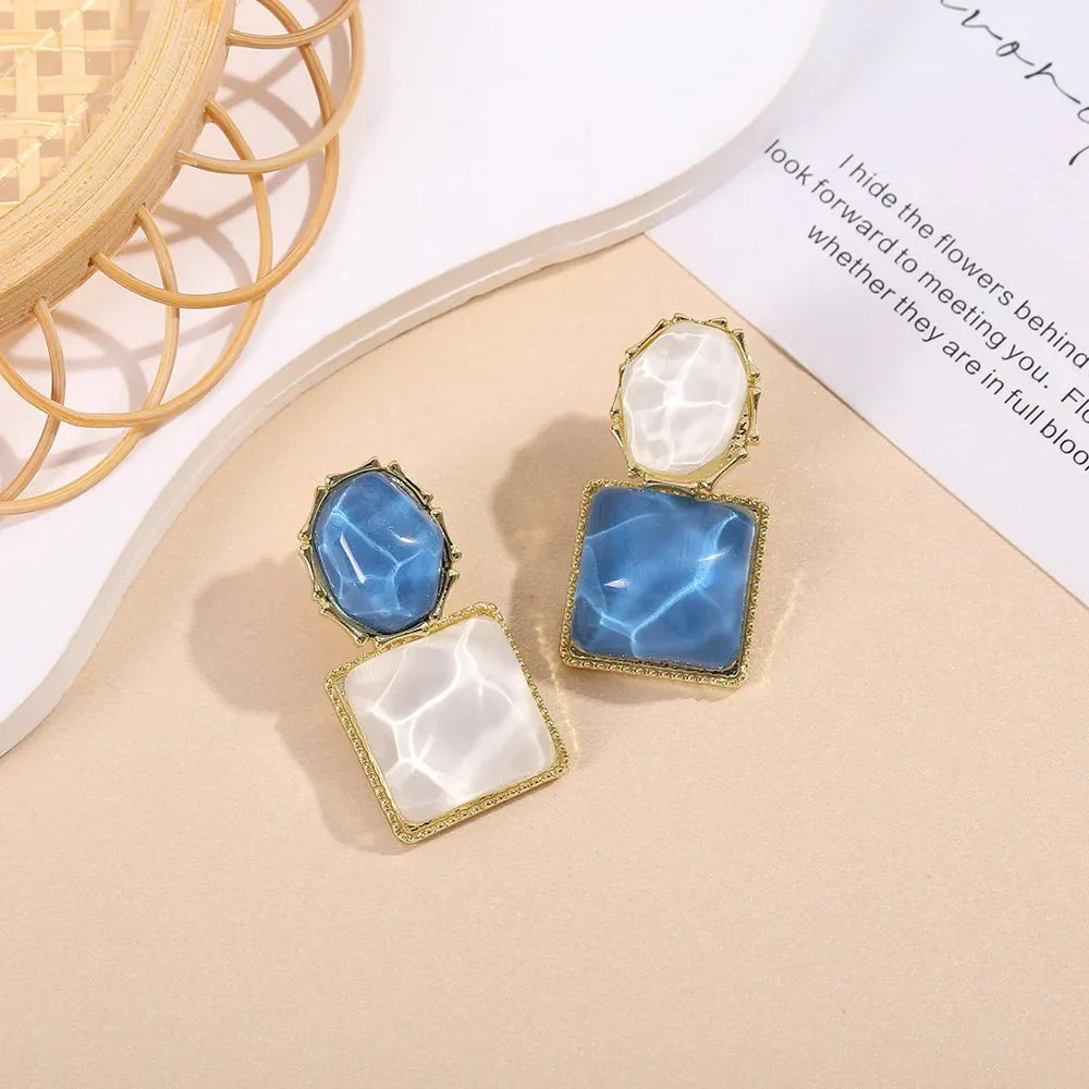 BowLift | Enamel Geometric Oval Square Earrings
