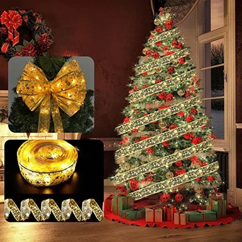 BowLift | Enchanting Ribbon Fairy Lights – Christmas Tree Ornaments & Home Décor for a Magical New Year’s Celebration!