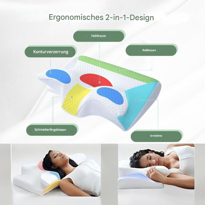 RelaxNeck Ergonomic Memory Foam Pillow – Support for Neck and Back | Bowlift