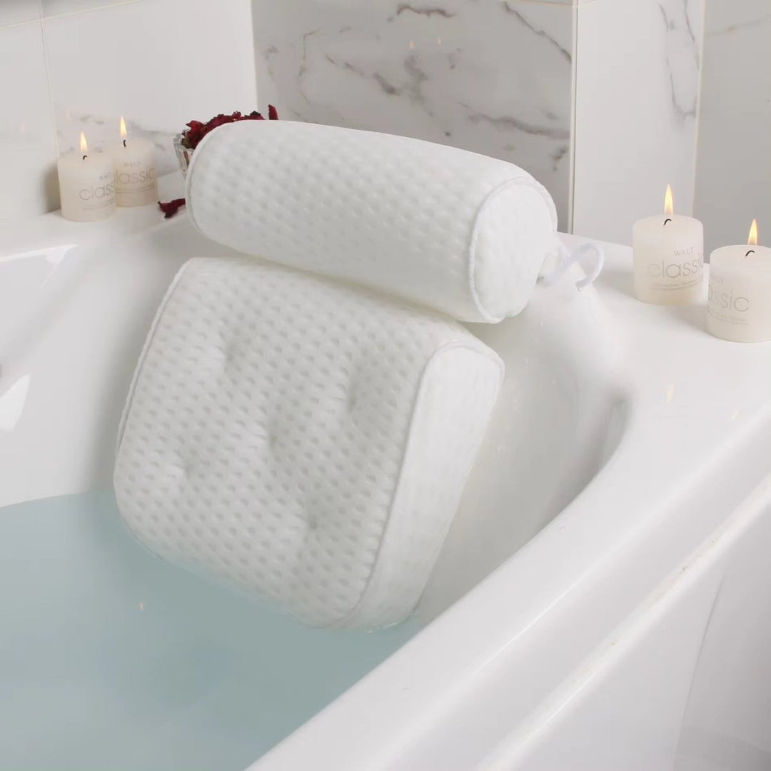BowLift | ErgoRelax Bath Pillow – Ergonomic, Quick-Drying Spa Pillow with Anti-Slip Suction Cups for Neck, Shoulder, and Back Support