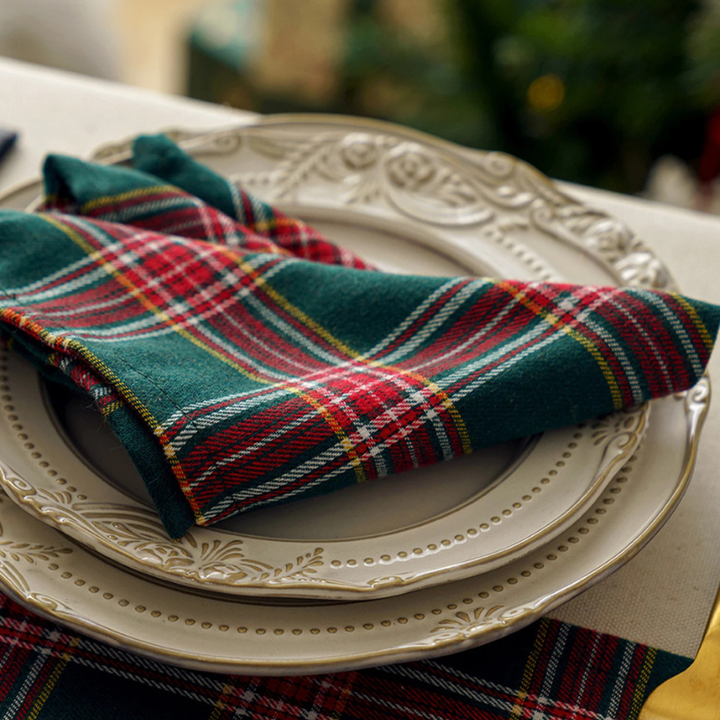 European Checkered Cloth Napkins Set Thick Reusable Table Napkins | Bowlift