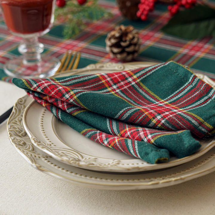European Checkered Cloth Napkins Set Thick Reusable Table Napkins | Bowlift