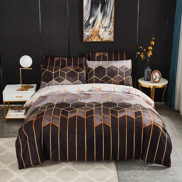 BowLift | Geometric Luxury Duvet Cover – Breathable & Cooling