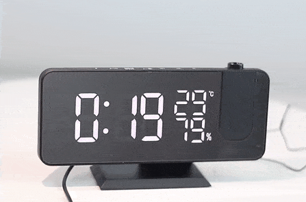 BowLift | LED Projection Alarm Clock with Radio USB Charger Display