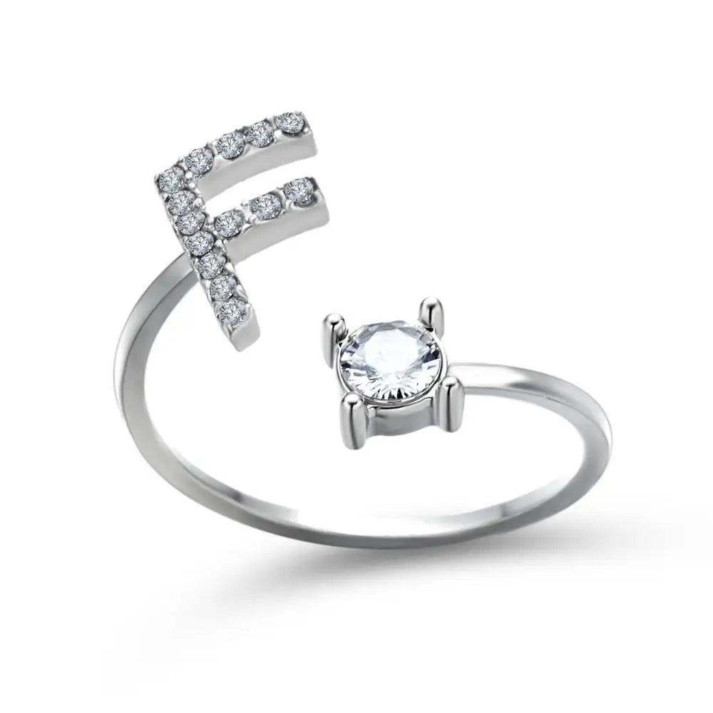 BowLift | Adjustable Dainty Diamond Letter Initial Ring