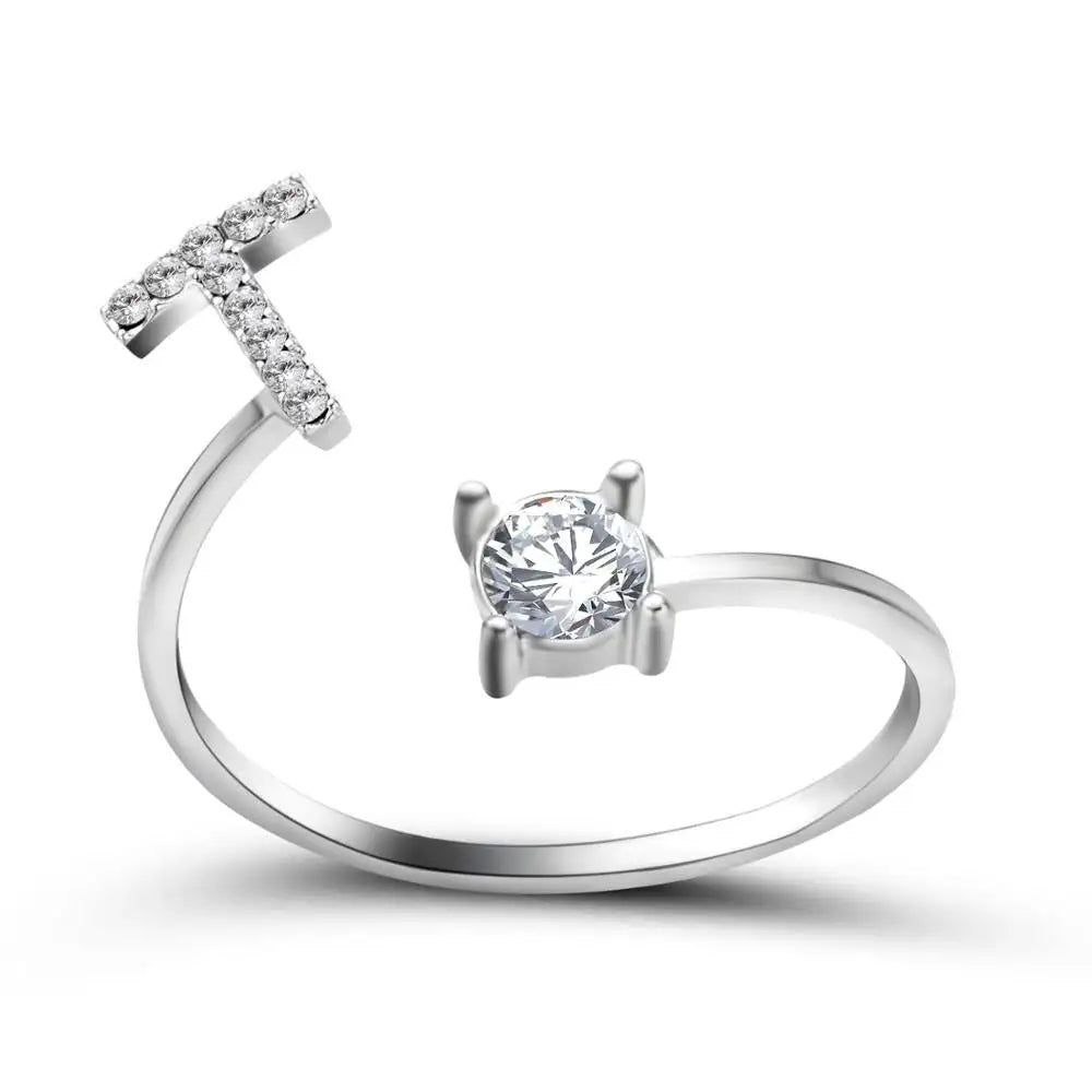 BowLift | Adjustable Dainty Diamond Letter Initial Ring