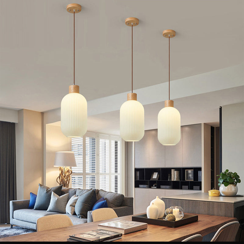 BowLift | VintageLight - Stylish wood and glass pendant lamp