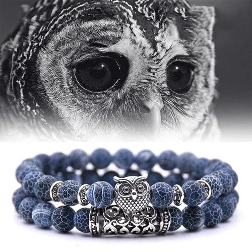 BowLift | Owl Charm Natural Stone Bracelet