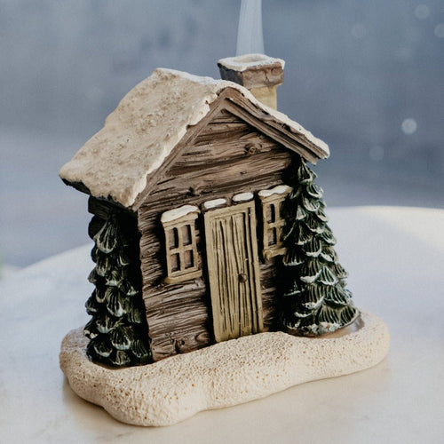 BowLift | Log Cabin Snowy Winter Incense Cone Burner