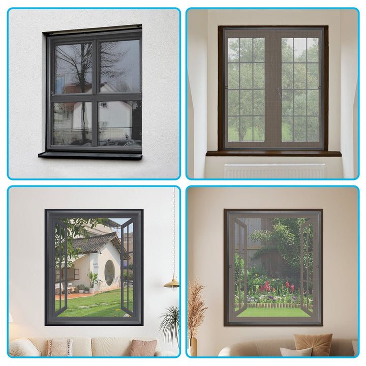 Fly screen window insect protection anthracite | Bowlift