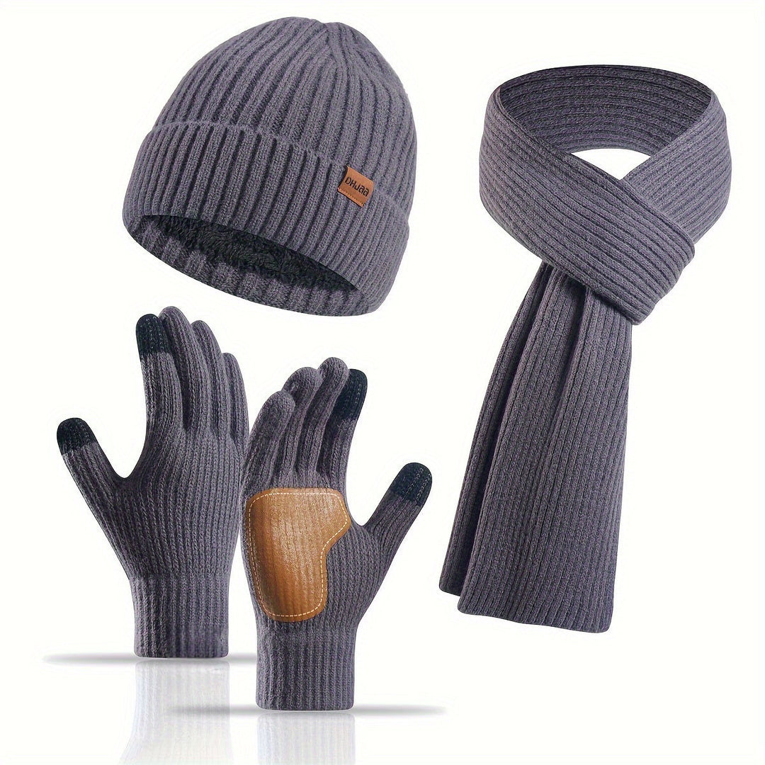 BowLift | Winter Comfort Set – Knitted Beanie, Scarf and Gloves for Unisex