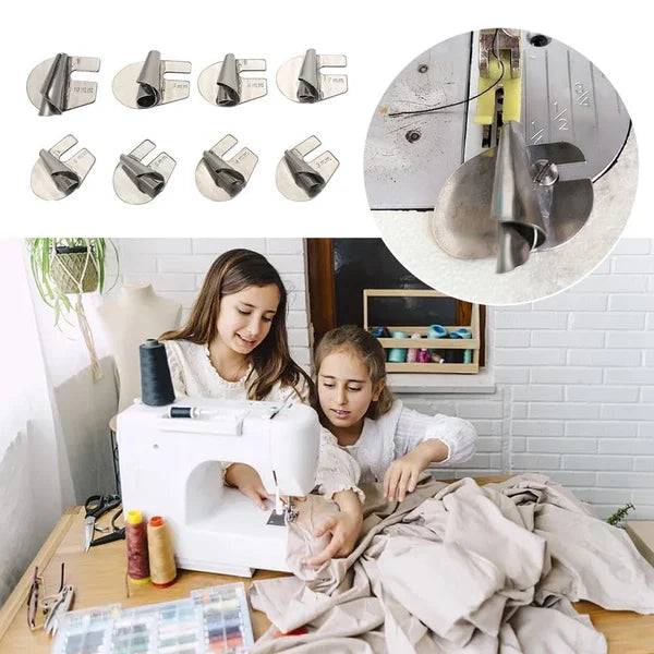 SewPerfect Spiral sewing pipe hem foot set with 8 pieces | Bowlift