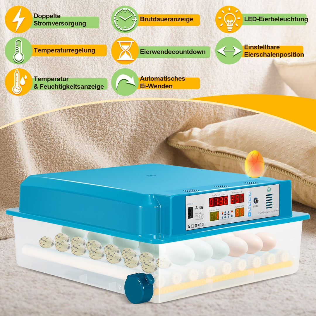 Brutautomat Fully Automatic Incubator for Chickens 64 Eggs | Bowlift