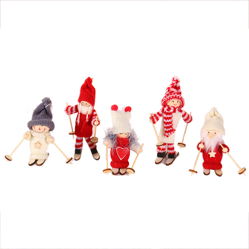 BowLift | Creative Christmas Decoration Wooden Ski Doll