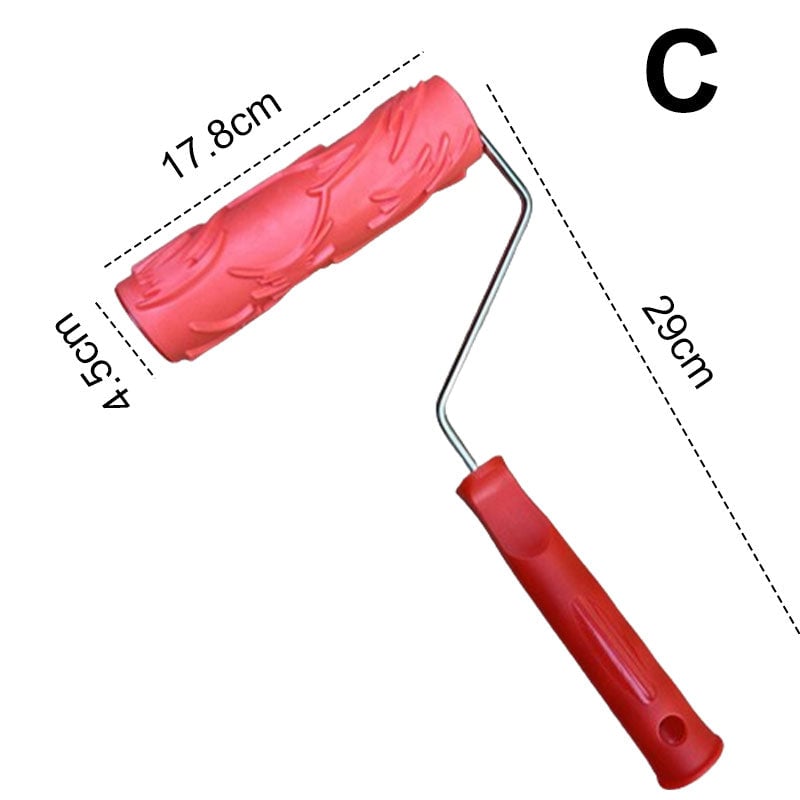 BowLift | Embossing Paint Roller | Patterned Wall Decoration Tool | Rubber Roller with Handle