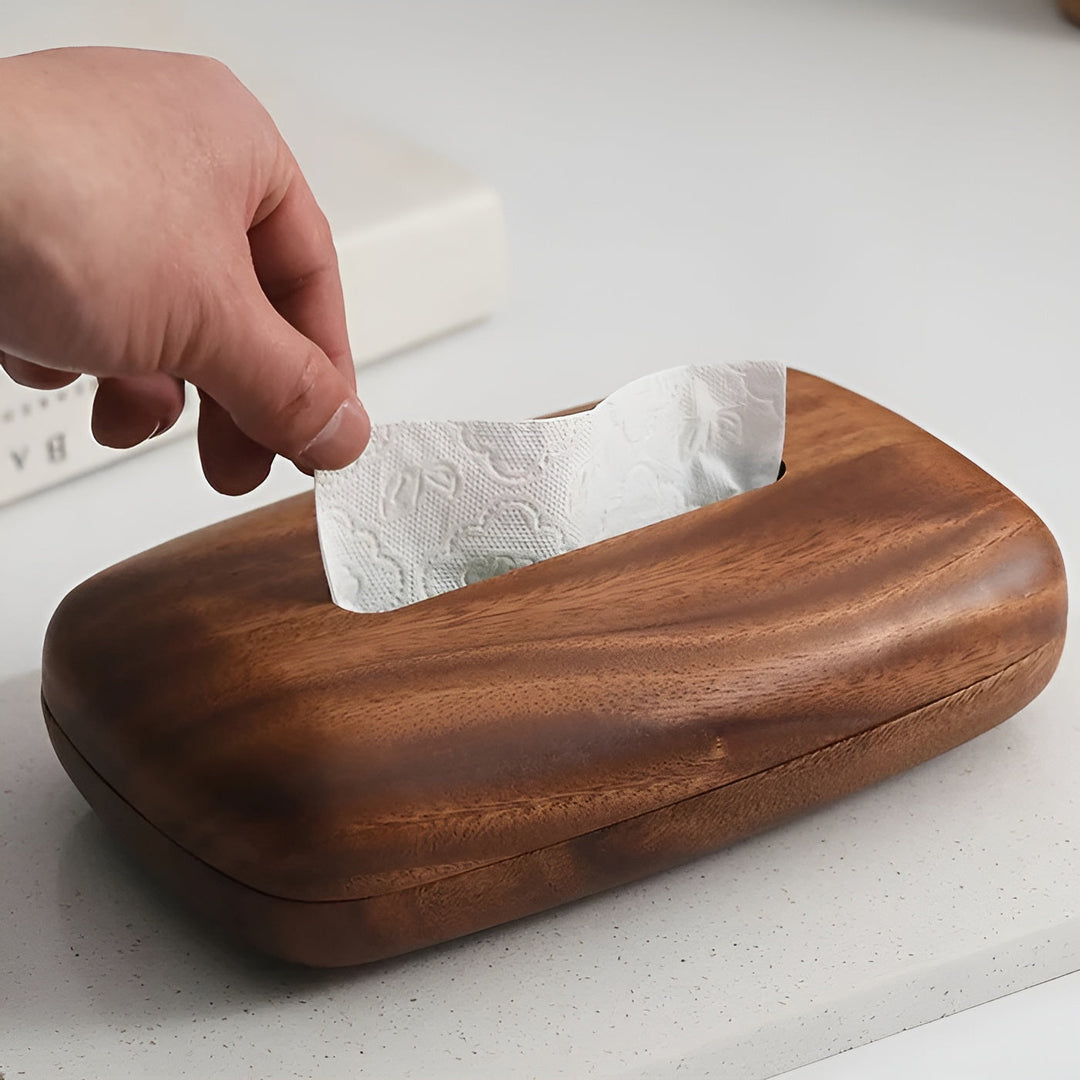 Tissue box made of walnut wood – Elegant and functional | Stylish home accessory | Bowlift