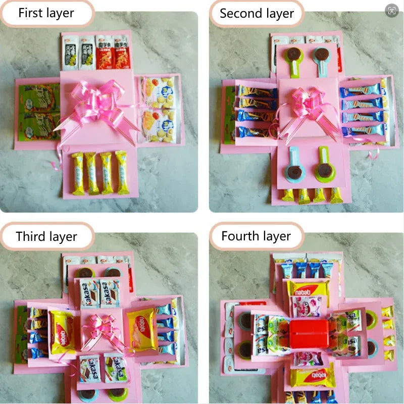 BowLift | DIY Exploding Gift Box | 5-Layer Nesting Design | Customizable Surprise Box for Special Occasions