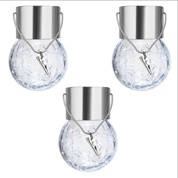 BowLift | Multicolor Crackle Glass Hanging Solar Light