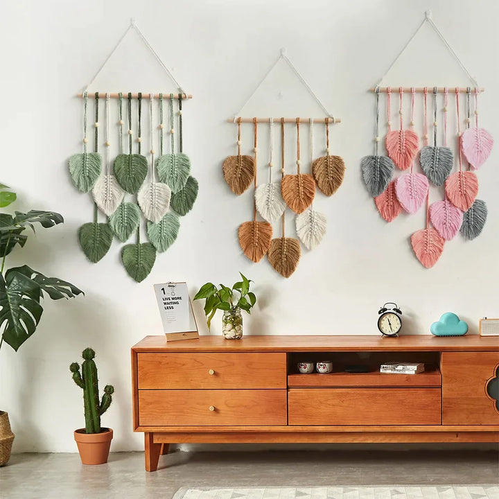 BowLift | Handwoven Cotton Rope Leaf Wall Hanging Tapestry