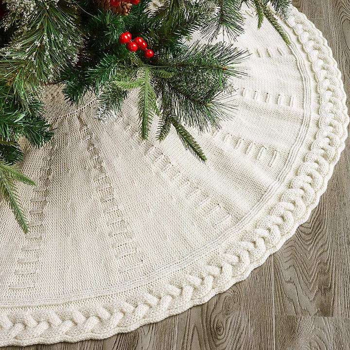 BowLift | Christmas Knitted Tree Skirt Red Decorations