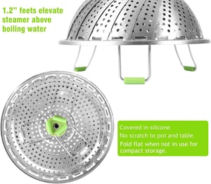 BowLift | SteamEase – Collapsible Stainless Steel Steamer Insert