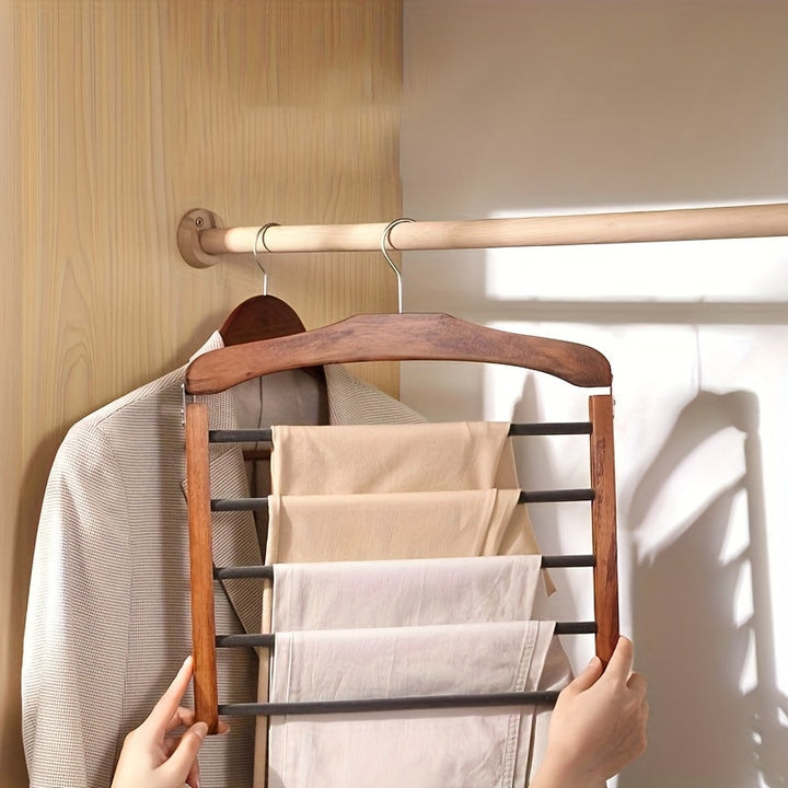 Wood Pants Hanger Multi-Layer 2 Piece Set | Bowlift
