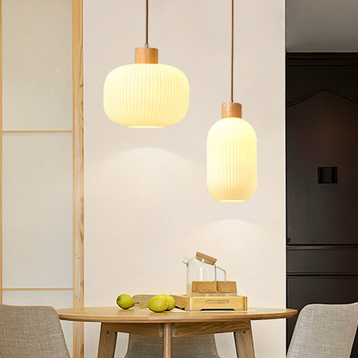 BowLift | VintageLight - Stylish wood and glass pendant lamp