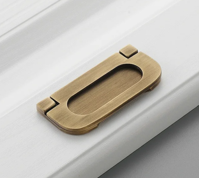 Bronvella ArcRetro Furniture Handle in Antique Copper Bowlift