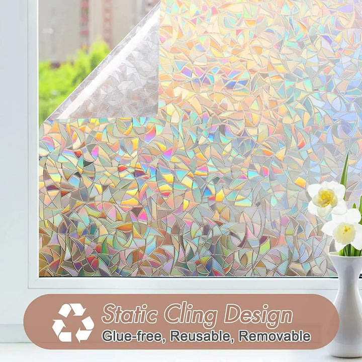 BowLift | Window Privacy Film Rainbow Static Cling Stained Glass Film