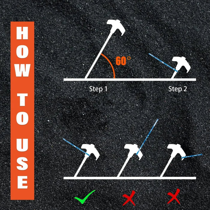BowLift | 8" Screw in Tent Stakes - Ground Anchors Screw in