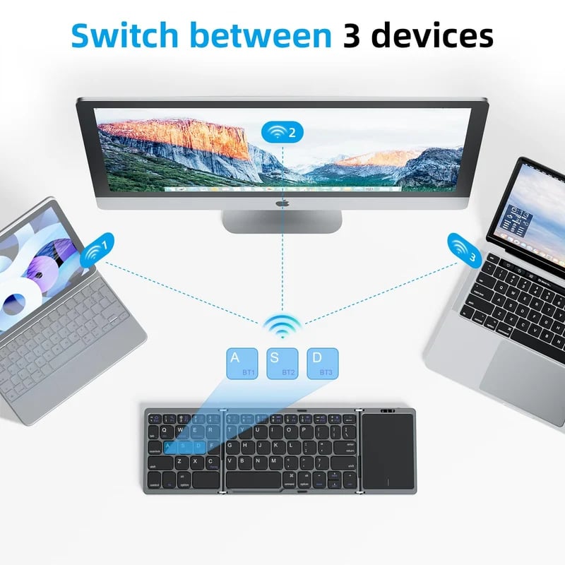 BowLift | Foldable Bluetooth Keyboard with Touchpad