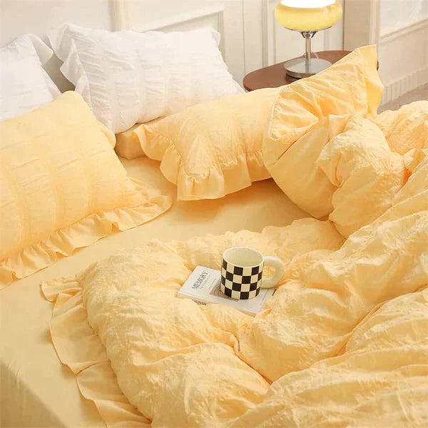 Icy Seersucker Summer Cool Quilt Lace 4-piece Set | Bowlift