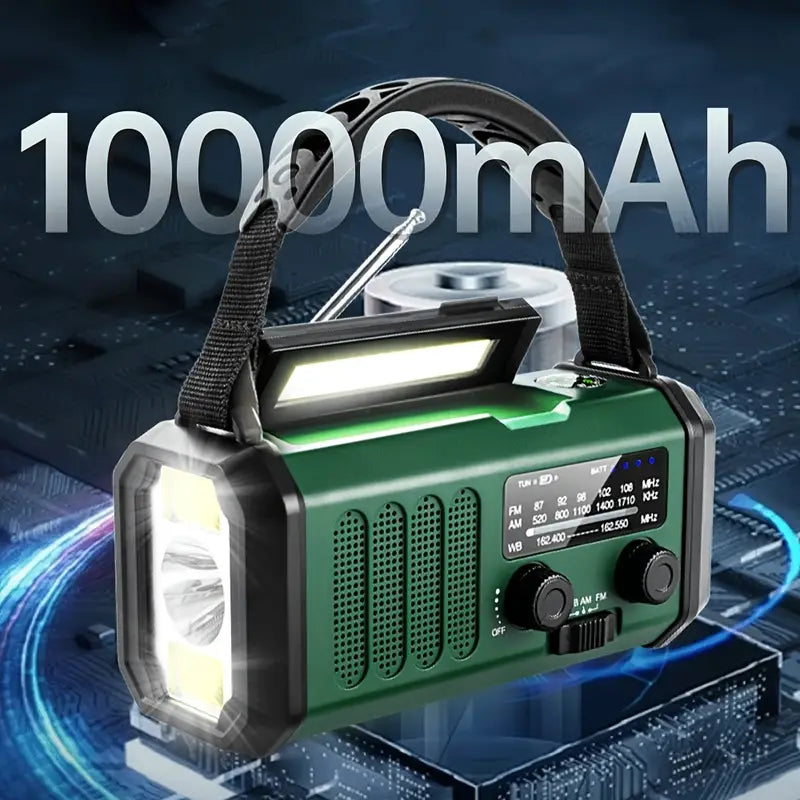 BowLift | Solar Emergency Radio with Power Bank – Hand Crank & LED Torch for Camping and Outdoor Use