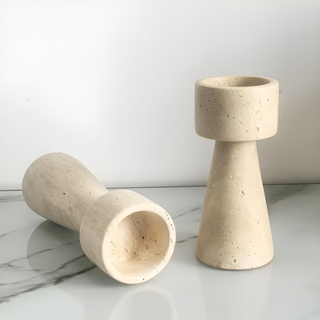 MarBowlifte candle holder made of natural stone – Elegant & Decorative | Polished for taBowlifte, wedding and living space | Bowlift