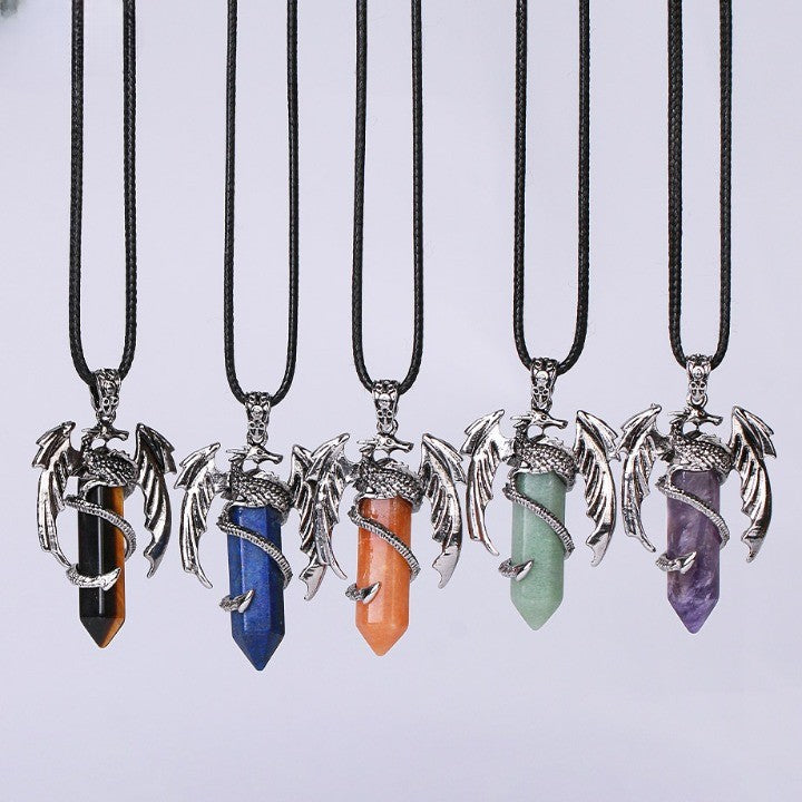 BowLift | Bohemian Style Natural Mystic Gemstone Dragon Necklace