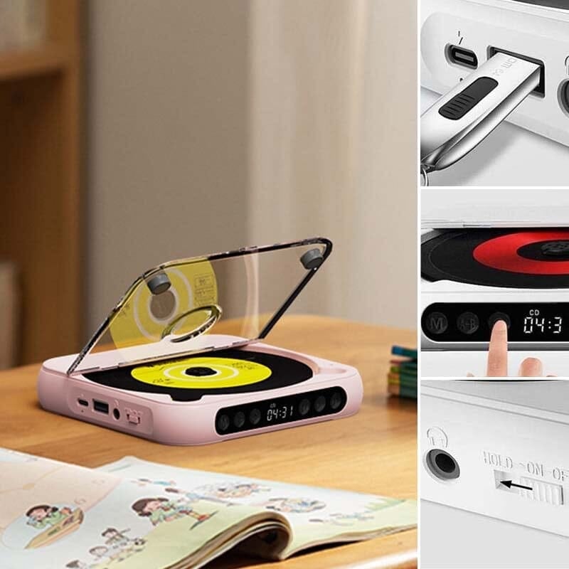 BowLift | Portable Bluetooth-compatible CD Player