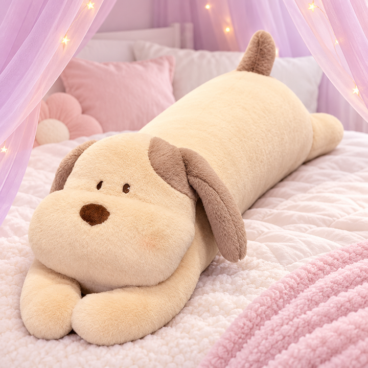 Long Plush Dog Body Pillow Hugging Lumbar Cushion Bowlift