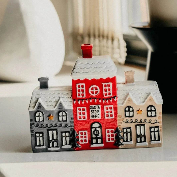 BowLift | Christmas Small House Decorations Resin Winter Incense Cone Burner Decoration Landscape Decorative Gift